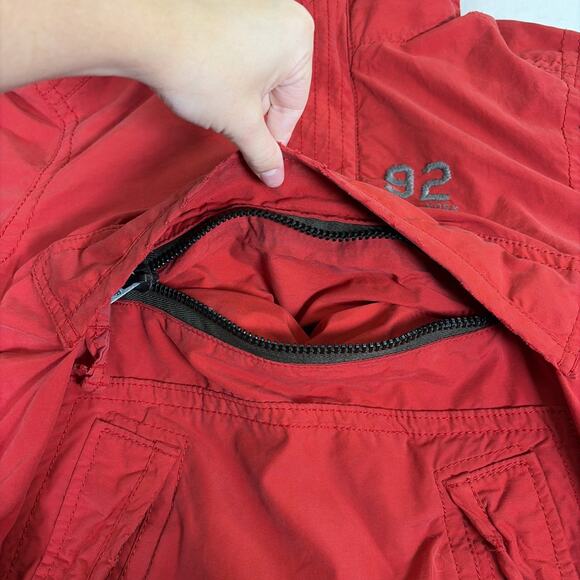 Y2K Abercrombie & Fitch Mens Small Red Pullover Hopkins Trail Jacket Charity - Picture 4 of 14